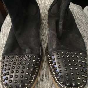 Christian LouBoutin Suade boots with spikes